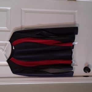 Red and blue business top